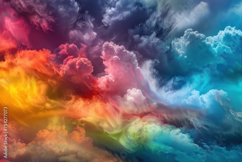 Ethereal clouds blending with vibrant colors