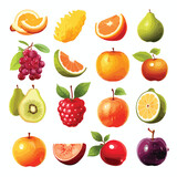 A collection of different types of fruits. vector clipart