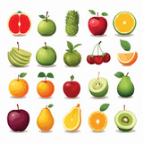 A collection of different types of fruits. vector clipart