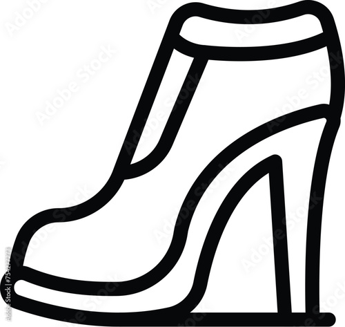 Platform high heels icon outline vector. Elegant model footwear. Gorgeous catwalk female pumps