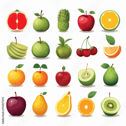 A collection of different types of fruits. vector clipart