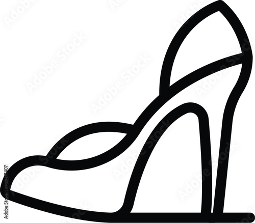 Super high stiletto heels icon outline vector. Feminine stylish footwear collection. Model catwalk shoes