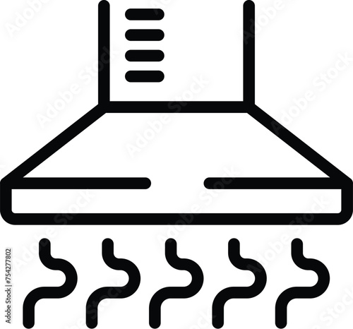 Stove hood icon outline vector. Air ventilation filter. Kitchen fan appliance