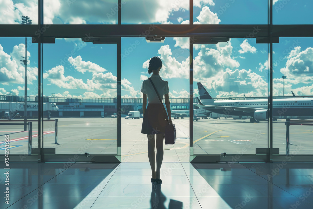 beautiful girls flight attendants rush to get rice at the airport beautiful girls flight attendants rush to get rice at the airport