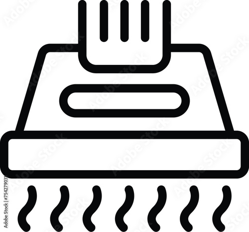 Stove ventilation icon outline vector. Innovative kitchen appliance. Cleaning air vent