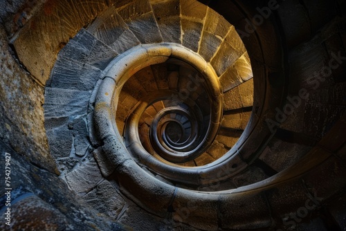Hypnotic spiral of light and shadow