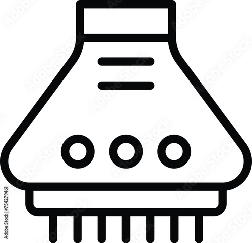 Oven hood icon outline vector. Stainless venting system. Cleaning air filter