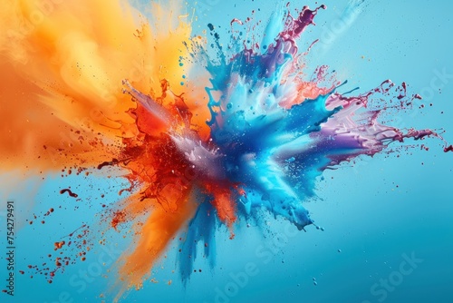 Dynamic explosion of colors and shapes background