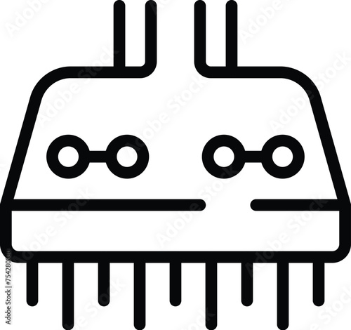Kitchen exhaust icon outline vector. Stainless culinary ventilation. Filter appliance system