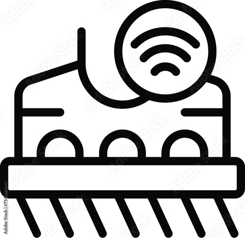 Remote control kitchen hood icon outline vector. Smart home appliance. Oven venting system