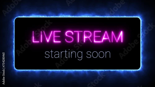 Live stream starting soon banner with freezing blue frame photo