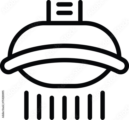Ventilation system icon outline vector. Kitchen purifier appliance. Stove metal venting system