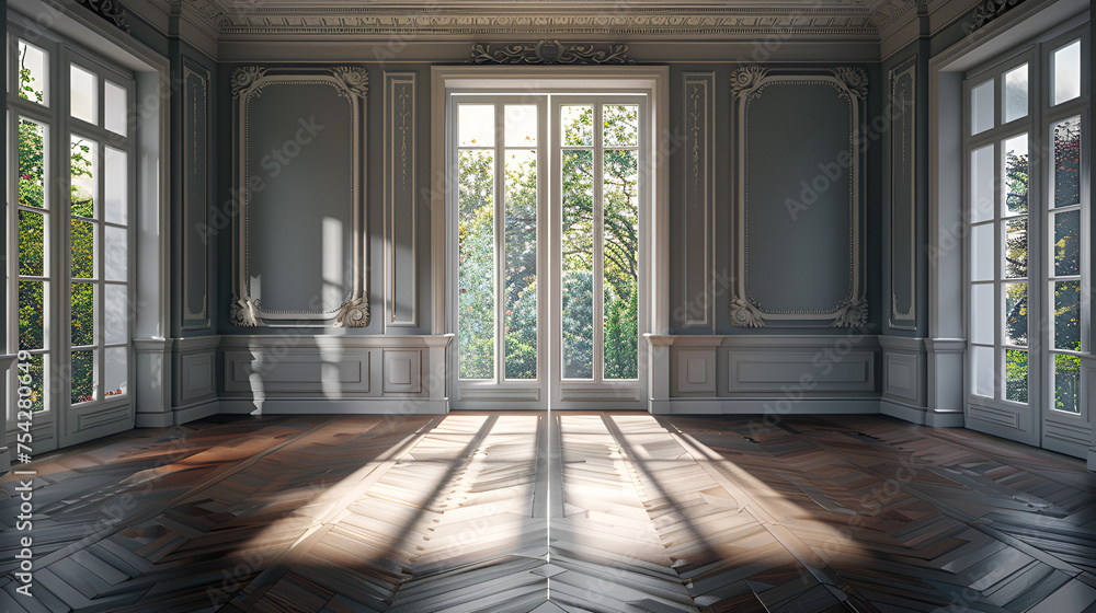 Classical empty room interior, generative ai
