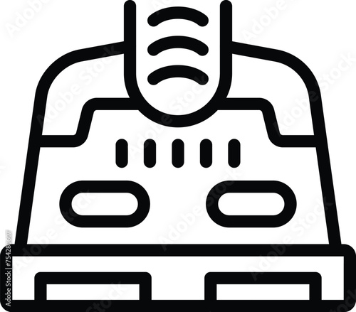 Hood assembly icon outline vector. Kitchen oven air extractor. Home venting system