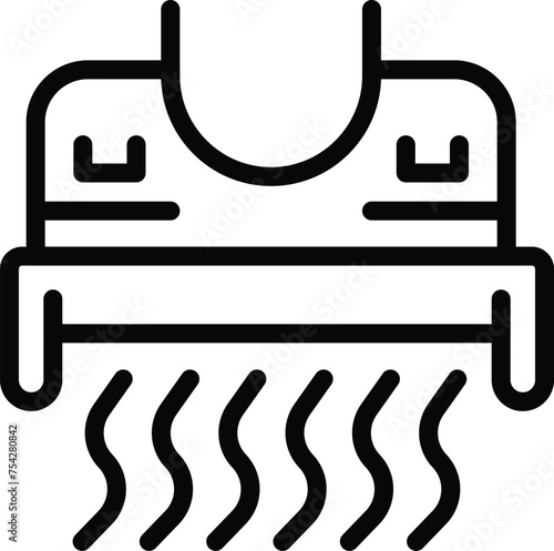 Hood technology icon outline vector. Cookery innovative venting system. Fanning air assembly