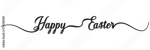 Happy easter letter calligraphy banner black color. EPS 10