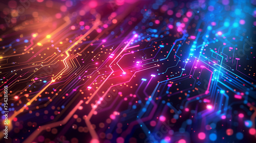 futuristic circuit glow, technology background