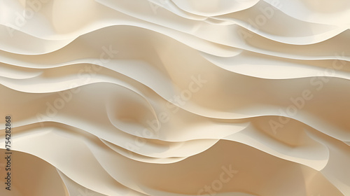 Beige layered background. Minimalist Art, abstract background with smooth lines in beige and white colors 