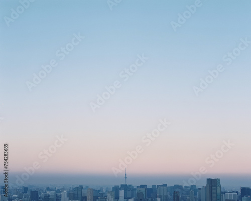 Wallpaper Mural Tokyo City Skyline in Film Tone Torontodigital.ca