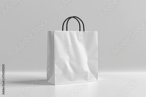 white Take Away Paper Bag , mockup design isolated. ai generated
