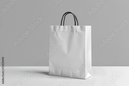 white Take Away Paper Bag , mockup design isolated. ai generated