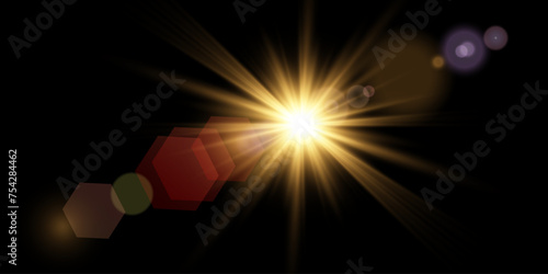 Vector transparent sunlight special lens flare light effect. PNG