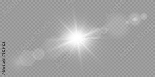 Vector transparent sunlight special lens flare light effect. PNG photo