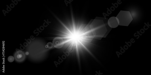 Vector transparent sunlight special lens flare light effect. PNG © Vector light Studio