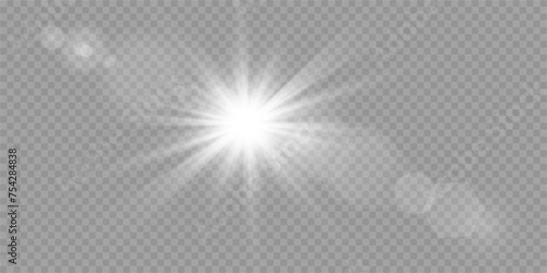 Vector transparent sunlight special lens flare light effect. PNG