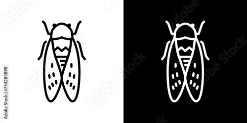 夏の昆虫、せみのベクターアイコン