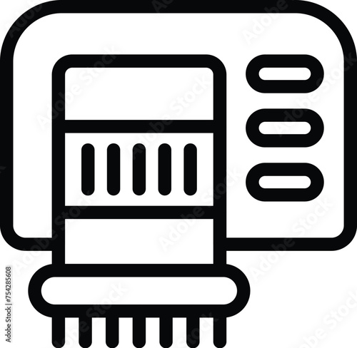 Hand dryer appliance icon outline vector. Warm airflow equipment. Washroom automatic sensor drier