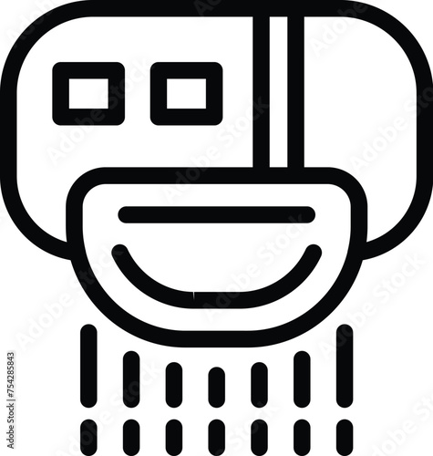 Sensor hand dryer icon outline vector. Bathroom hands drying machine. Hygienic toilet appliance