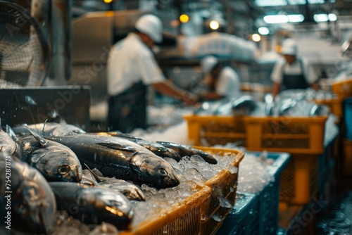 fish industry concept ,seafood for markets and restaurants