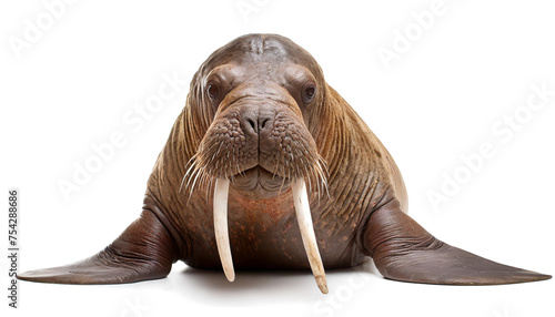 Walrus isolated on white background  cutout