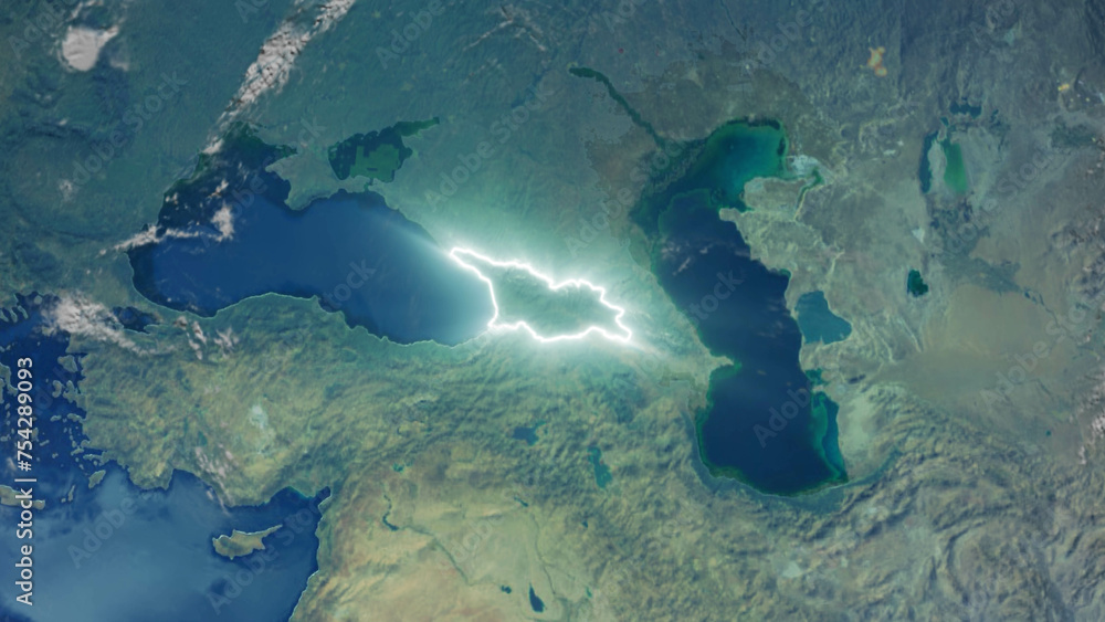 Realistic Earth Glowing Borders Georgia