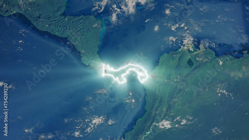 Realistic Earth Glowing Borders Panama