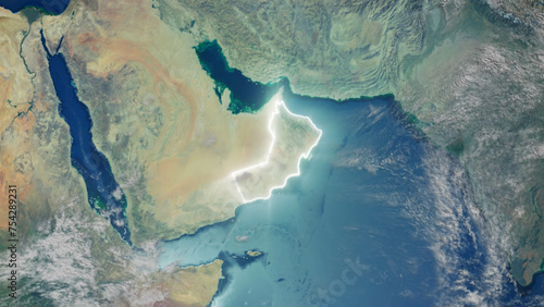 Realistic Earth Glowing Borders Oman