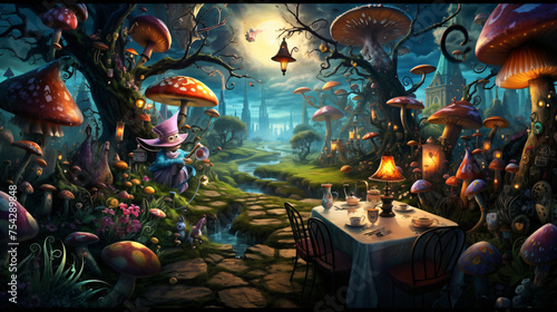 Mad Hatters Tea Party Whimsical Wonderland Scene ..