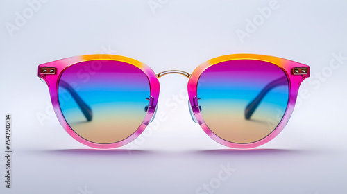 Colorful summer sunglasses, generative ai