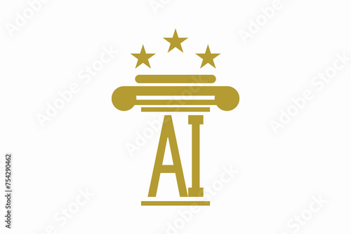 initials law firm logo with letter logo ai consept premium vector