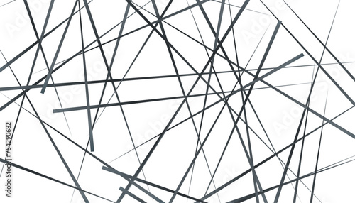 Random chaotic lines abstract geometric pattern texture. Abstract banner with an asymmetric texture. Black chaotic lines of modern design. 