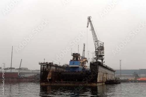 Floating dock at the Slavyansk shipyard photo