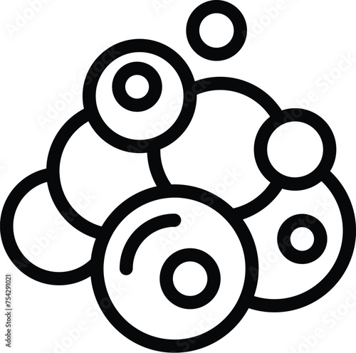 Sudsy bubbles icon outline vector. Skincare bath foam solution. Disinfectant moisturizer lotion