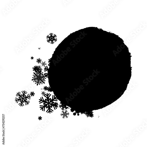 Artistic black winter, Christmas mask. Basis element for design on white background universal