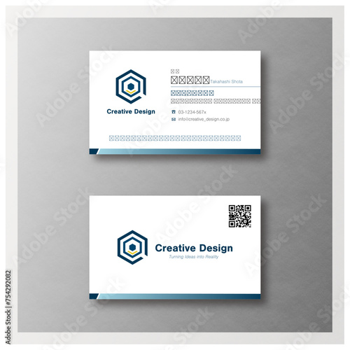 モダンな名刺デザインテンプレート：日本サイズ(91×55)