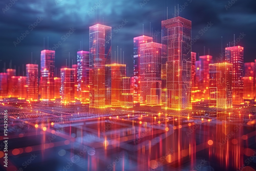 Obraz premium Innovative energy solutions and smart building technology