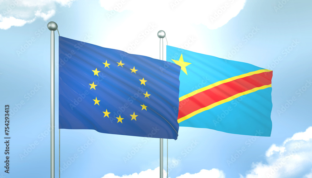 European Union and Democratic Republic of the Congo Flag Together A Concept of Realations