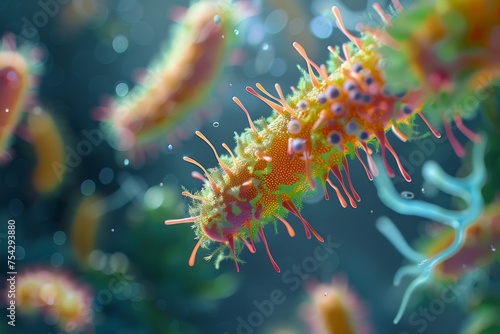 Closeup of bacteria, microbes, salmonella Bacteria or Bacterial colony
