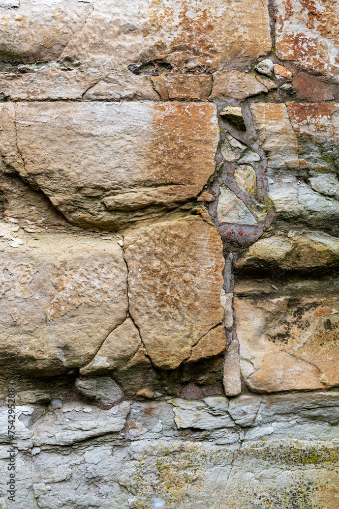 Fototapeta premium Stone wall at The Citadel Garden in Zefat, Safed, Tzfat, Israel.