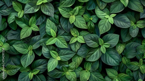  a close up of a green leafy plant with lots of green leaves on the top and bottom of it. © Kaija